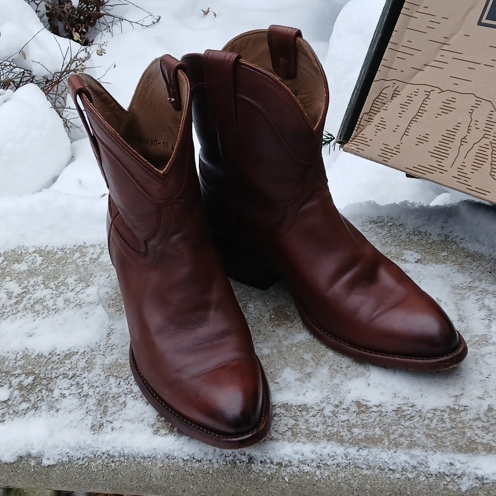 Tecovas The PENNY Brown Leather Cowboy Boots Sz 9.5 - Picture 3 of 16